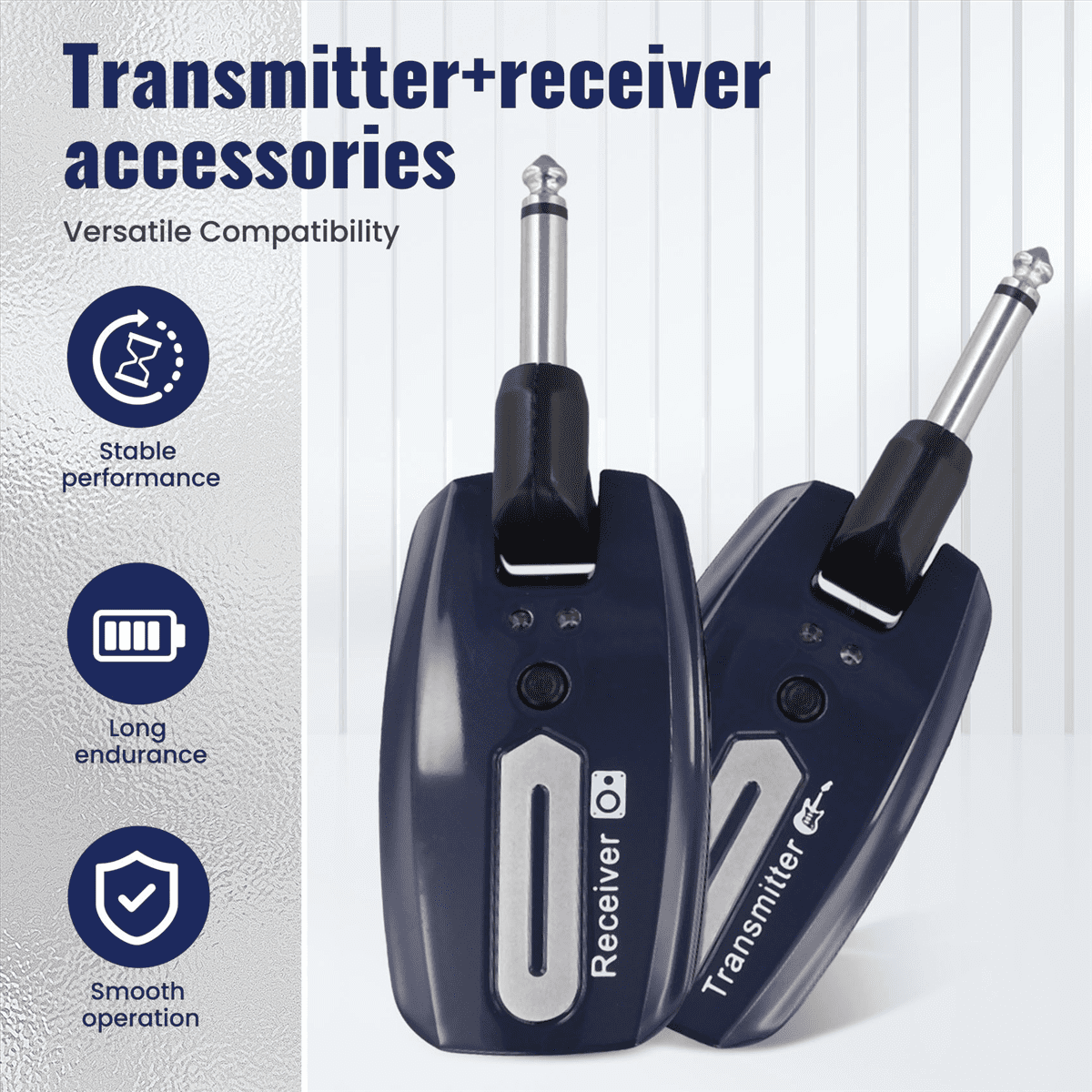 Guitar Wireless System USB Rechargeable Wireless Guitar Transmitter Receiver Electric Guitar Bass Wireless System,A