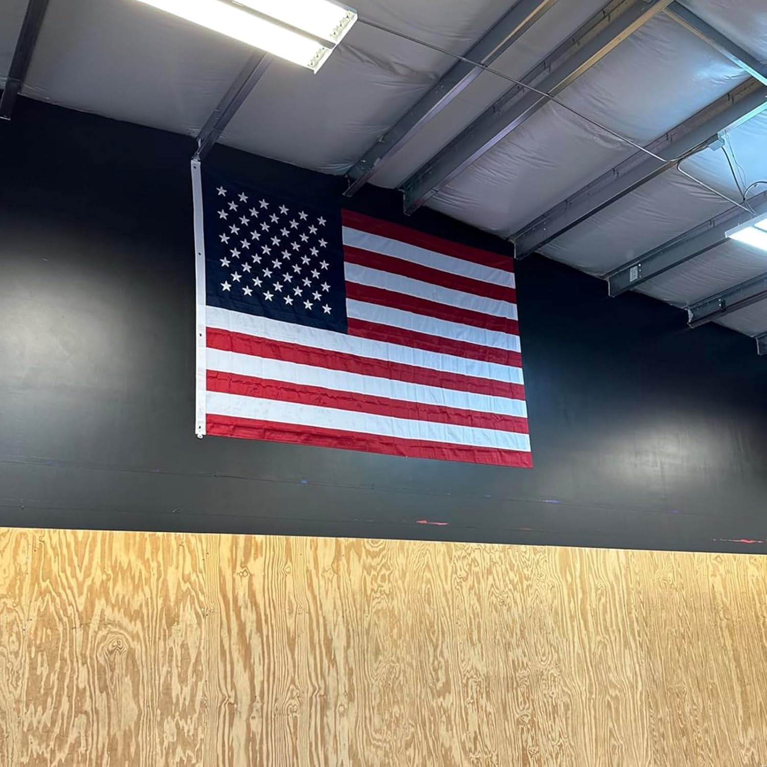 TOPFLAGS Nylon 8x12 feet 50 Stars American Flag, Embroidered 250D Embroidered Stars, Sewn Stripes, 3 Brass Grommets, Indoor/Outdoor, Vibrant Colors, Quality Nylon, US USA Flag
