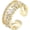 Double CZ, variant on Adjustable 18k gold-plated CZ leaf opening ring, exquisite double-layer cubic zirconia olive branch and leaf ring, can be stacked, simple and cute, suitable for women and teenagers.
