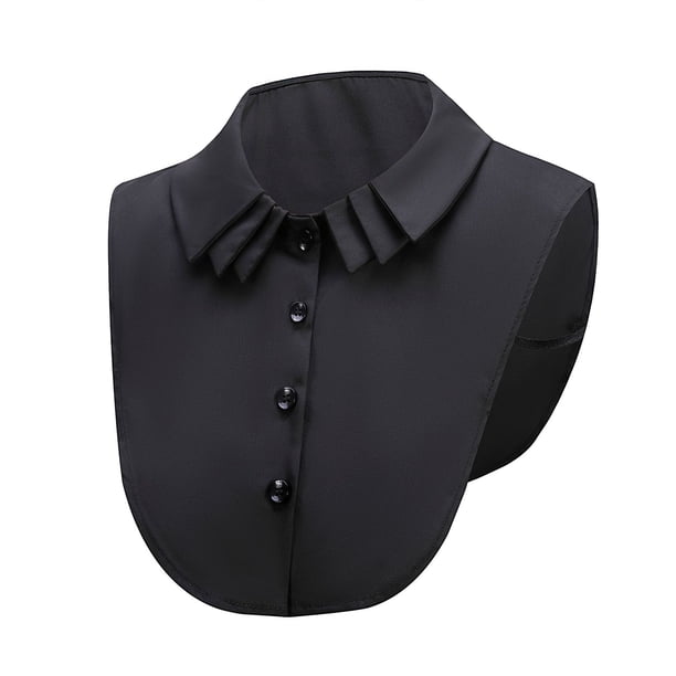 Blusa semifalsa con cuello falso y cuello desmontable para mujer