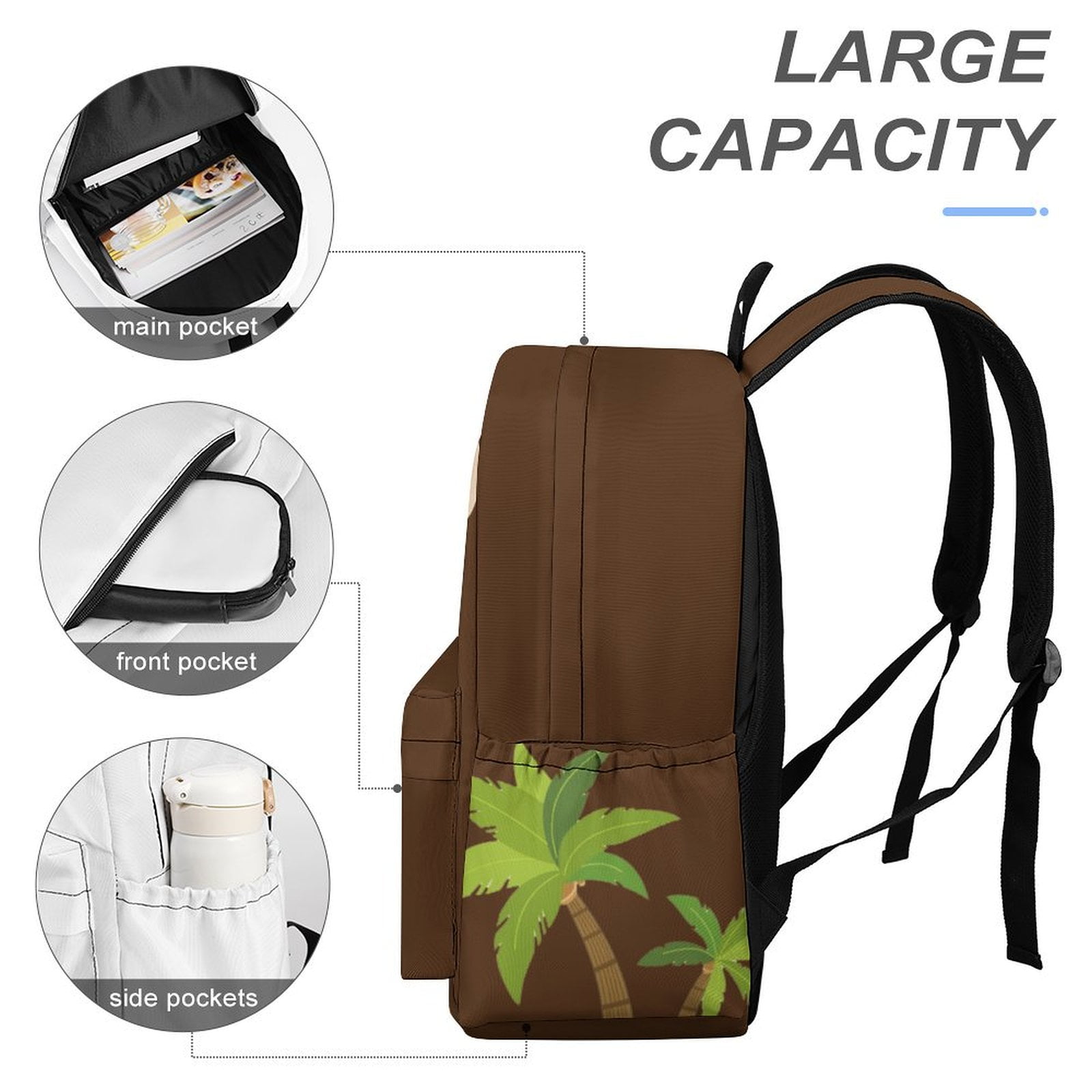 Monkey Backpack 17 Inch Cartoon Monkey Backpack Large Capacity Daily Commuter