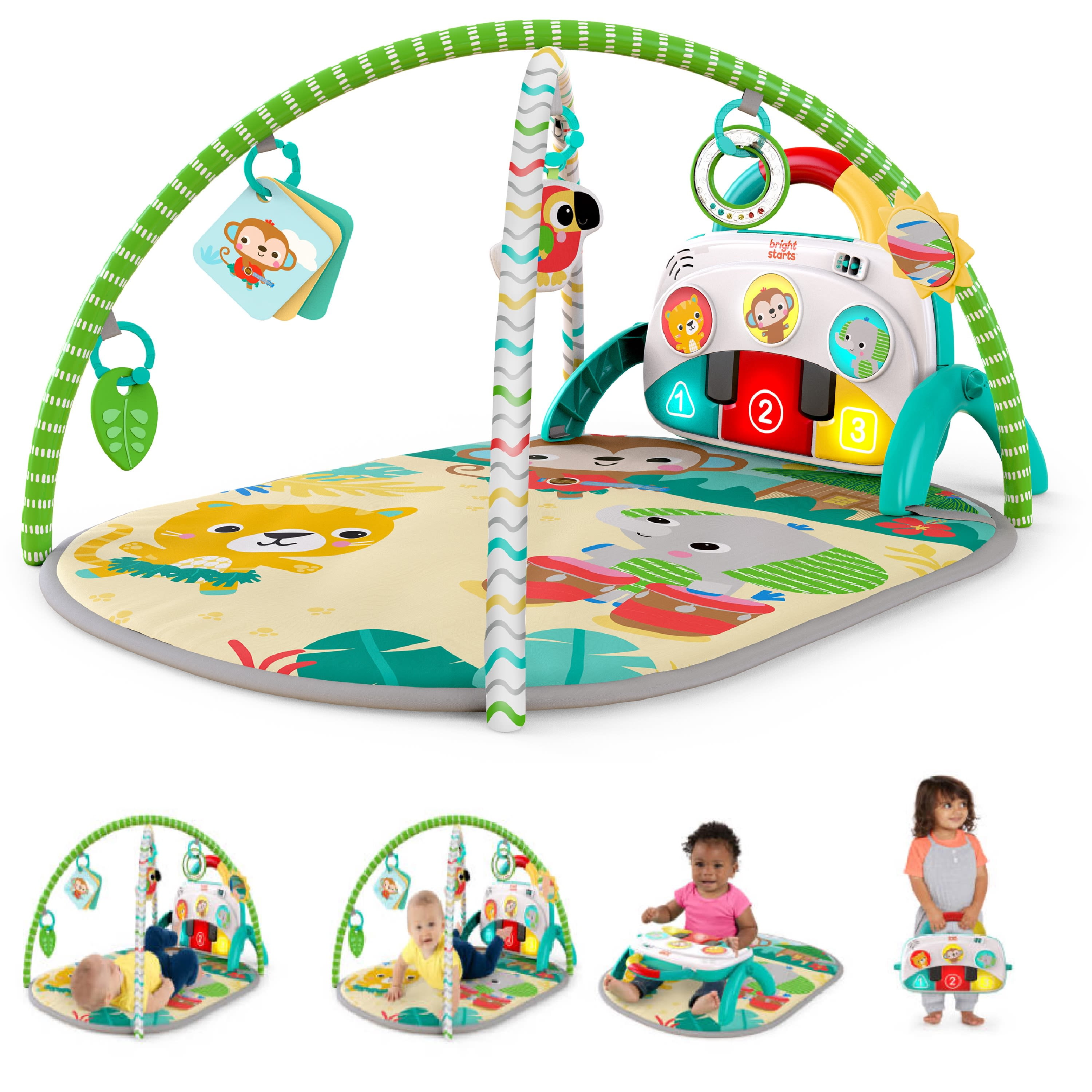 3 In 1 Rainforest Baby Kid Playmat Musical Pedal Piano Activity Fitness Gym Mat 