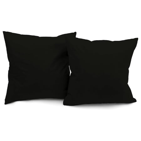 Newpoint Microsuede 16-Inch-by-16-Inch and Down Filled Pillows Black 2-Pack