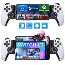 QQV Universal Gaming Controller for Mobile & Switch with Hall Effect Sticks, Stretchable Design & Turbo