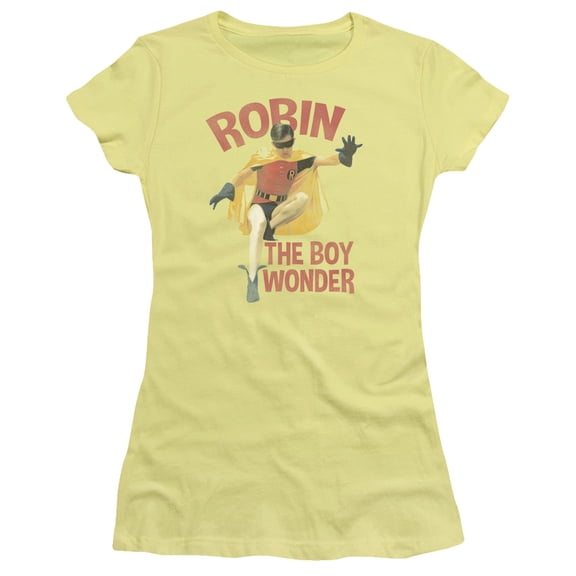 Batman Classic TV Boy Wonder S/S Junior Women's T-Shirt Sheer-Banana