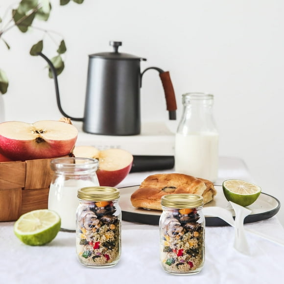 USHOBE 1 Set 12 Metal Sealing Jar Lids Stainless Steel Airtight Mason Jars Containers 8.30X8.30X0.08In