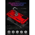 thumbnail image 3 of Case for Moto G 5G 2022 with 2 Pcs Tempered Glass Screen Protector [Built-in Stand] [Military Grade Drop Protection] Rugged Shockproof Protective Phone Cover, Red, 3 of 14