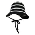 thumbnail image 2 of Sun Hat with Bow Only Moment Womens Beach Sun Straw Hat Blended Fabric with Wind Lanyard Upf Summer Straw Sun Hats for Women Black,One Size, 2 of 5