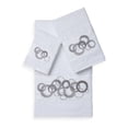 thumbnail image 3 of Authentic Hotel and Spa  Turkish Cotton Circles Embroidered 3 piece Towel Set Charcoal, 3 of 5
