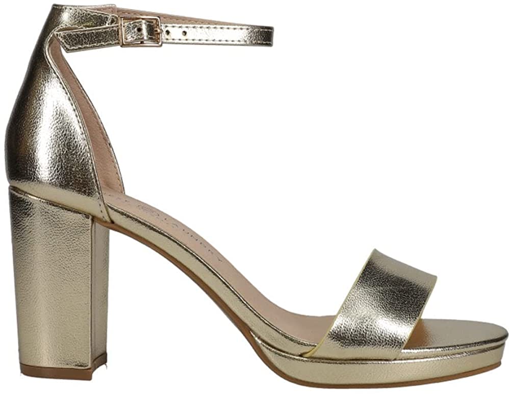 Metallic Heeled Sandal 5.5 Light Gold 