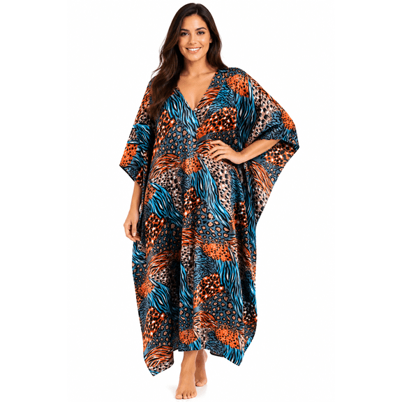 Up2date Fashion's Women's Caftan / Kaftan, Animal Cocktail Print, Style Caf-30