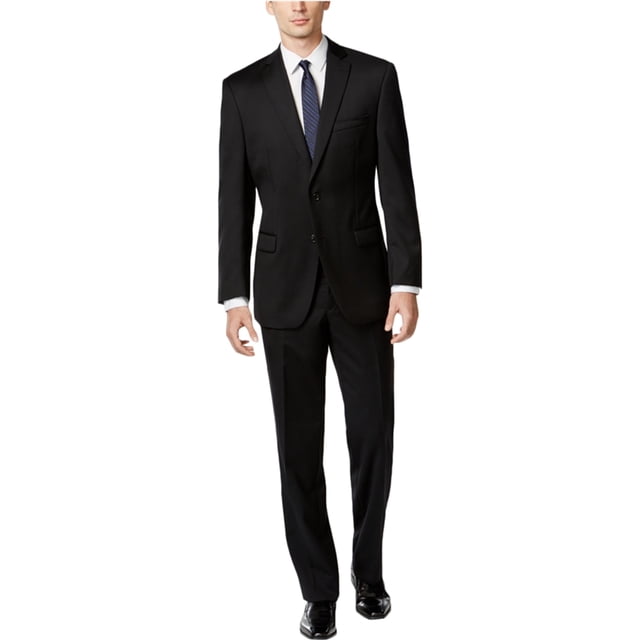 Calvin Klein Traje formal de dos botones de ajuste moderno para hombre negro 36x37