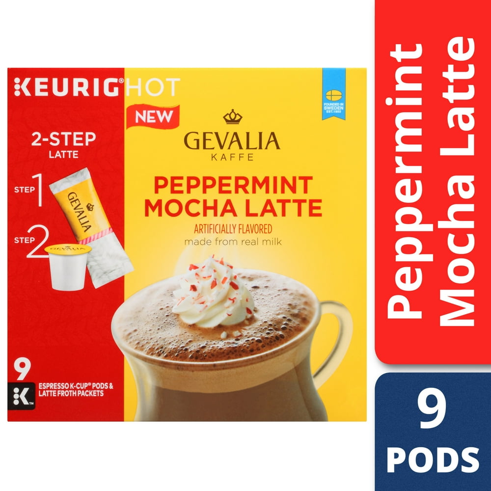 Gevalia Peppermint Mocha Latte Espresso KCup Pods, 9 count Walmart
