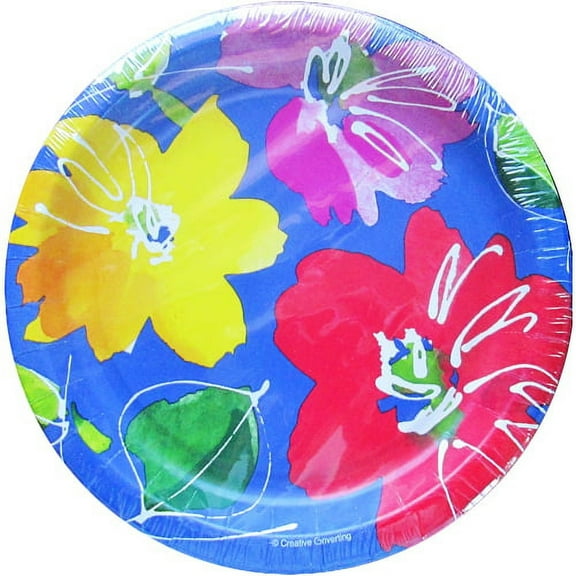 Various Floral Affair Disposable Paper Plates, 8 Count