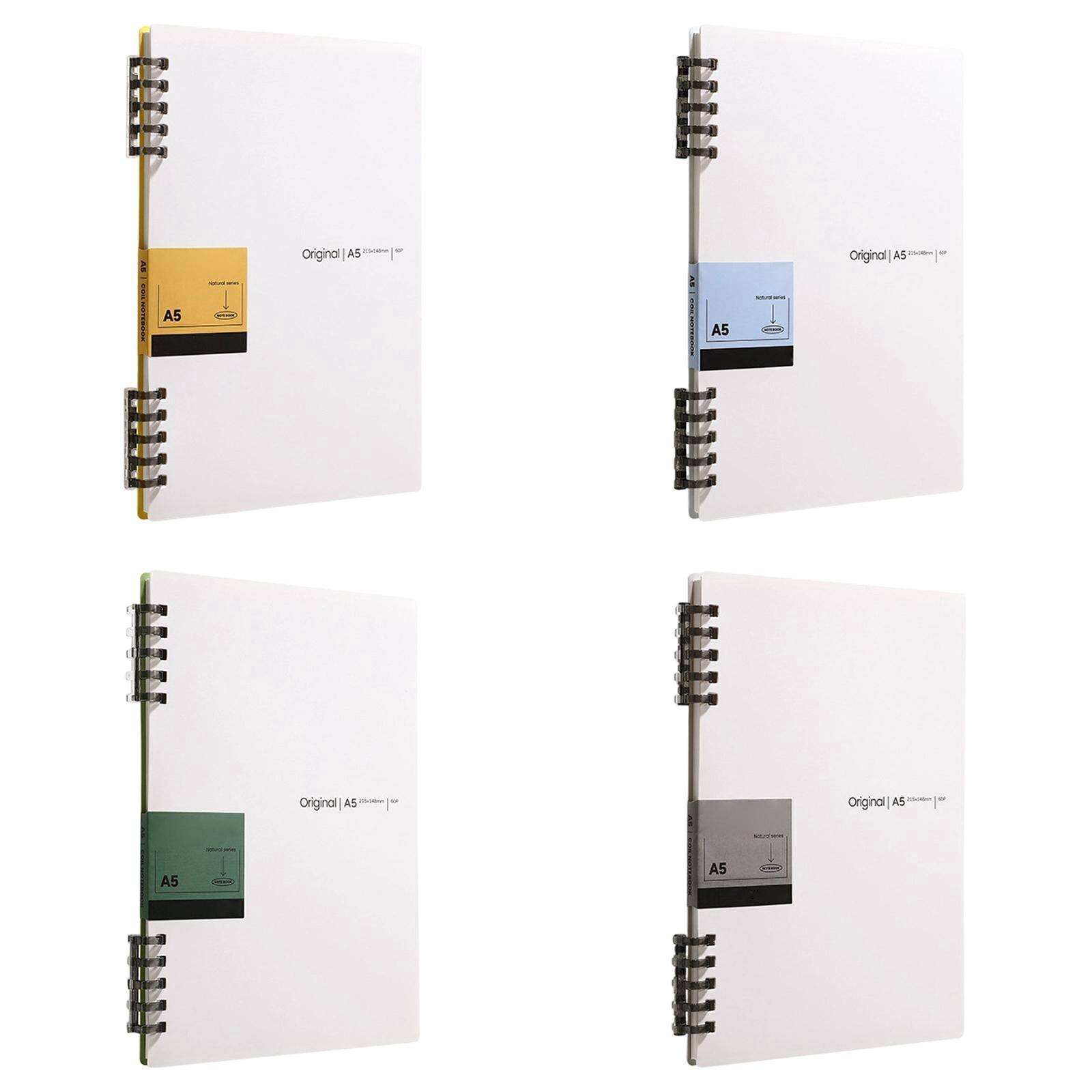 4PC A5 Notebook 5 Hole Detachable Hardcover Journal. A5 Hardcover Wear-Resistant No Bound Coil Notepad, Comfortable for Writing, Office Study and Creative Draft Use(5.82*8.46inch,A*1+B*1+C*1+D*1