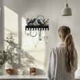 thumbnail image 6 of Iron Wall Mounted Hook Hangers Decorative Organizer Rack with Screws 10 Hooks for Bag Clothes Key Scarf Hanging Holder Raven 250x400mm, 6 of 9