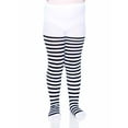 thumbnail image 2 of Leg Avenue Children's Striped Tights, Stocking, Black/White, Large, 2 of 5