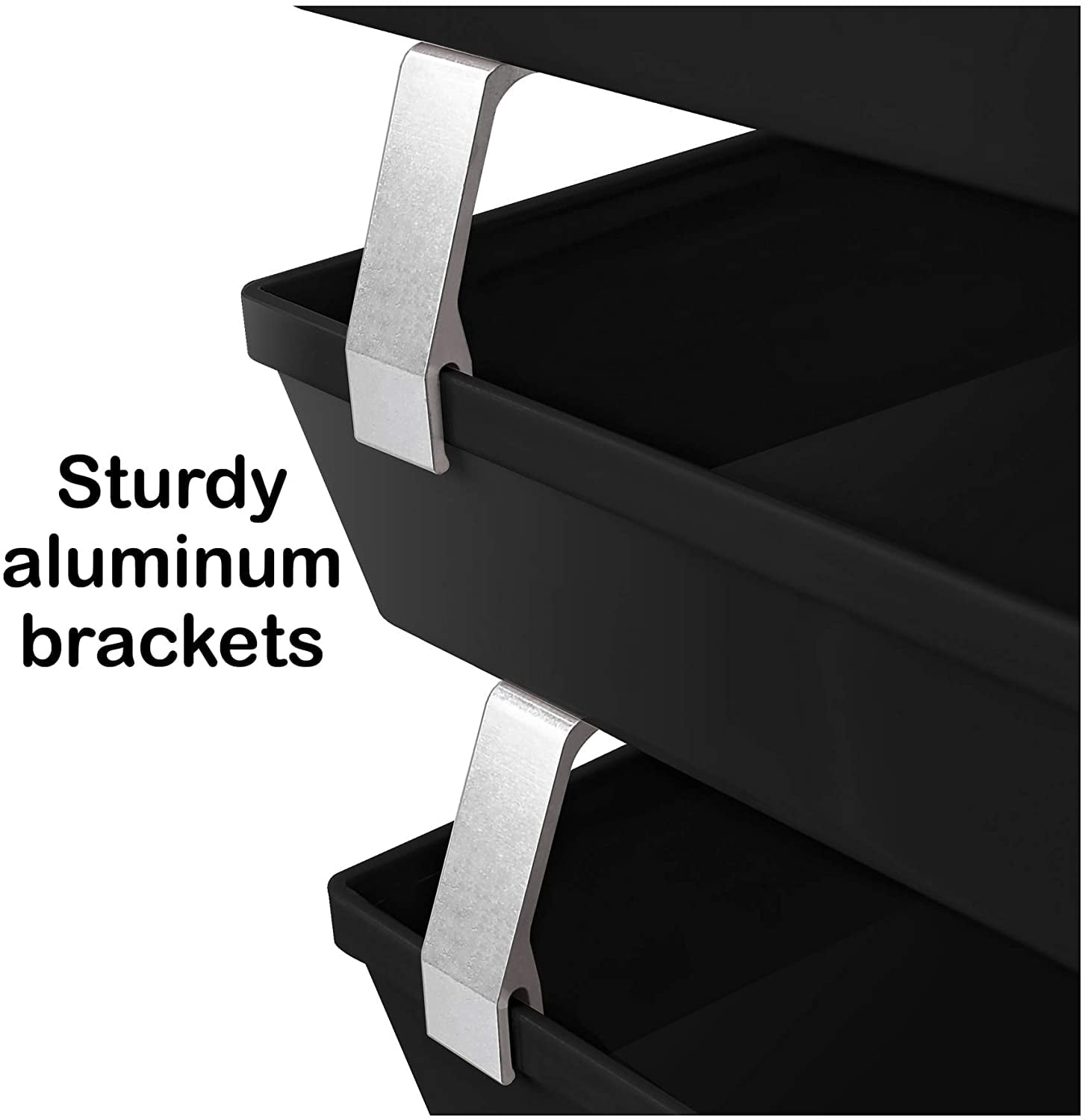Acrimet Facility 3 Tier Letter Tray Side Load Plastic Desktop File Organizer (Black Color)