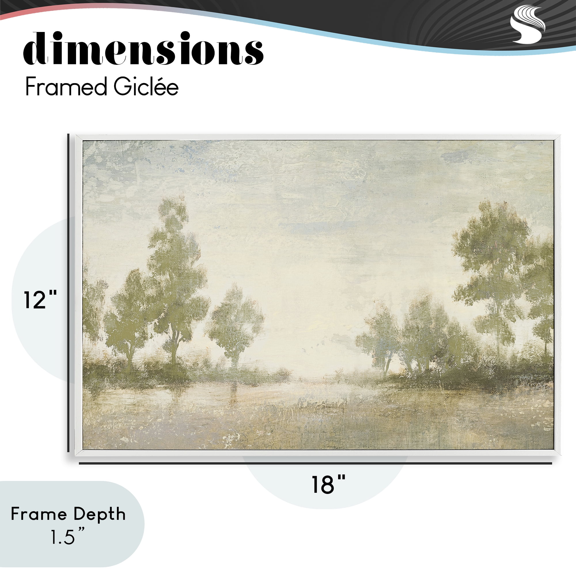 Stupell Industries Forest Light Distant Valley White Framed Giclee Art, design by Michael Marcon
