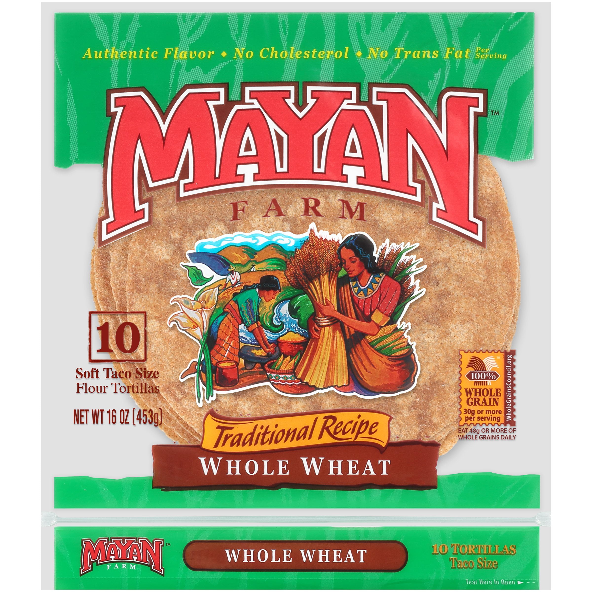 Mayan Farm Whole Wheat Soft Taco Size Flour Tortillas 16 Oz Walmart