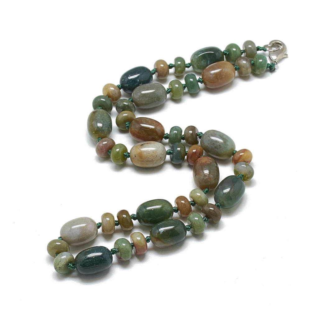 Gemstone Ruby Zoisite Lobster Clasp Smooth Polished Oval Round Beaded Nec Gemstone Indian Agate N138