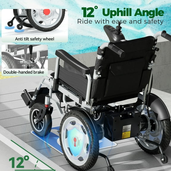 Edcsi  Foldable Electric Wheelchair by HomyKing – Travel-Friendly Portable Mobility Scooter for Adults & Seniors, Lightweight Compact Motorized Wheelchair with Easy Fold