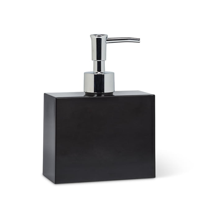 Glossy Black Rectangle With Silver Pump
