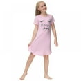 thumbnail image 3 of 5-14T SILVERCELL Girls Nightgowns Short Sleeve Cute Cartoon Print Pajama Sleep Dress For Kids Homerwear, 3 of 7