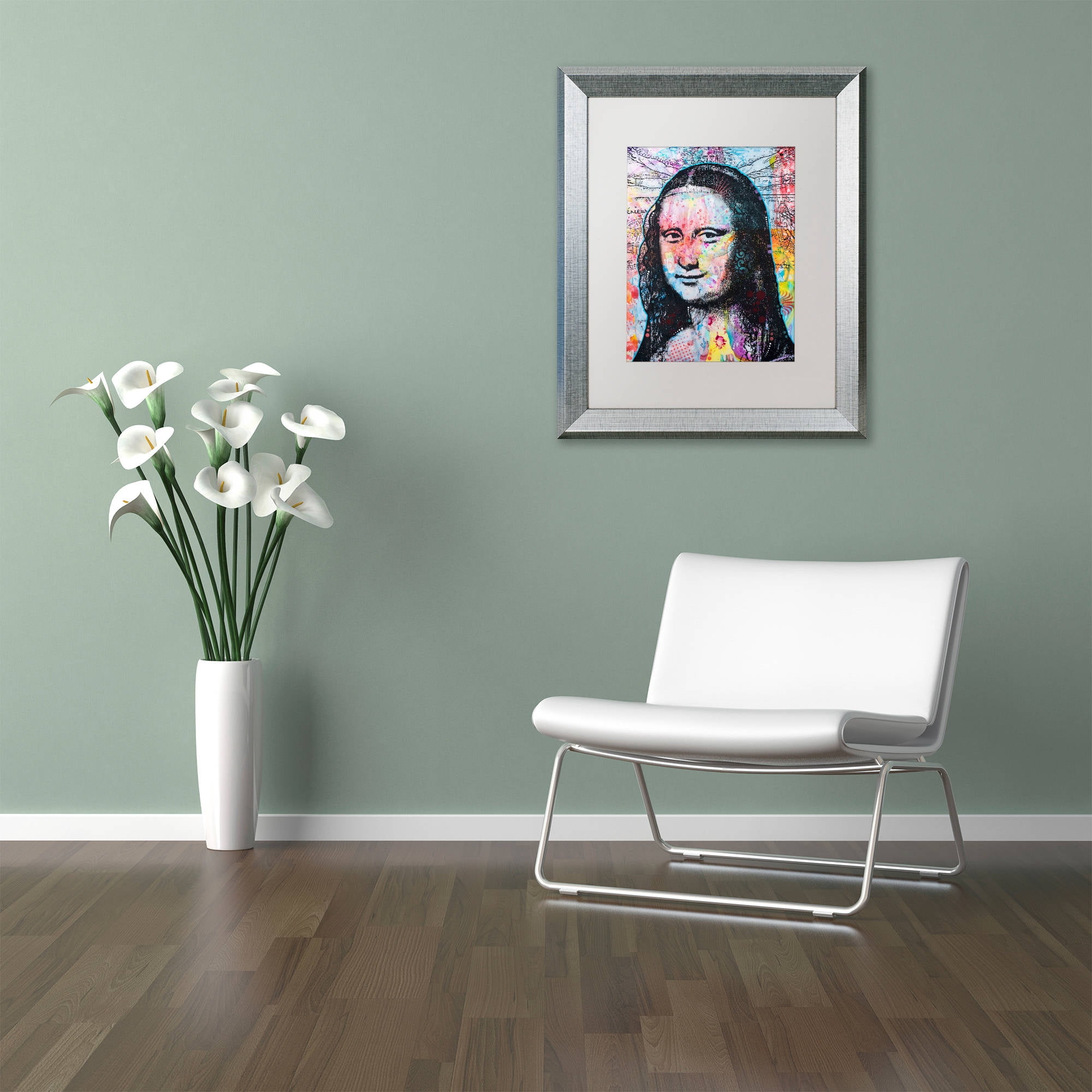 Trademark Fine Art "Mona Lisa" Canvas Art by Dean Russo, White Matte, Silver Frame