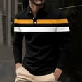 thumbnail image 2 of USNSM (S-5XL) Big and Tall Mens Shirts Long Sleeve Color Block T Shirt Spring and Autumn Lightweight Casual Golf Shirts Black XXXXXL, 2 of 5