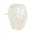 thumbnail image 4 of DecMode 16" x 19" Cream Mother of Pearl Shell Handmade Mosaic Inlay Geometric Accent Table, 1-Piece, 4 of 15
