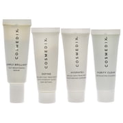 Treatment Prep Essentials Kit by Cosmedix for Unisex - 4 Pc 0.5oz Purity Clean, 0.5oz Simply Brilliant, 0.5oz Define, 0.5oz Hydrate Plus