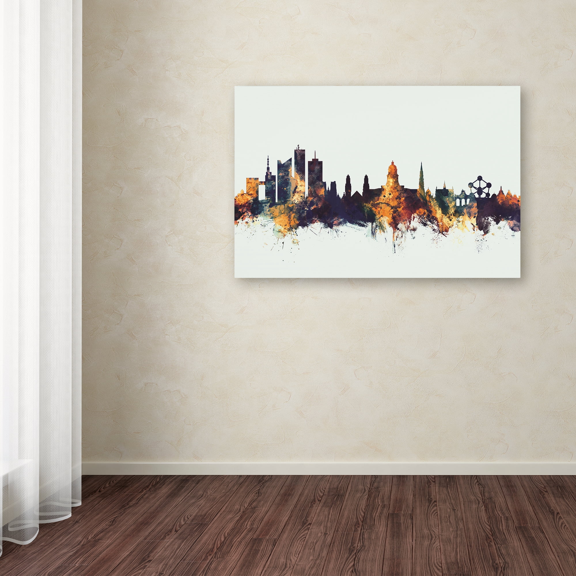 Trademark Fine Art 'Brussels Belgium Skyline V' Canvas Art by Michael Tompsett