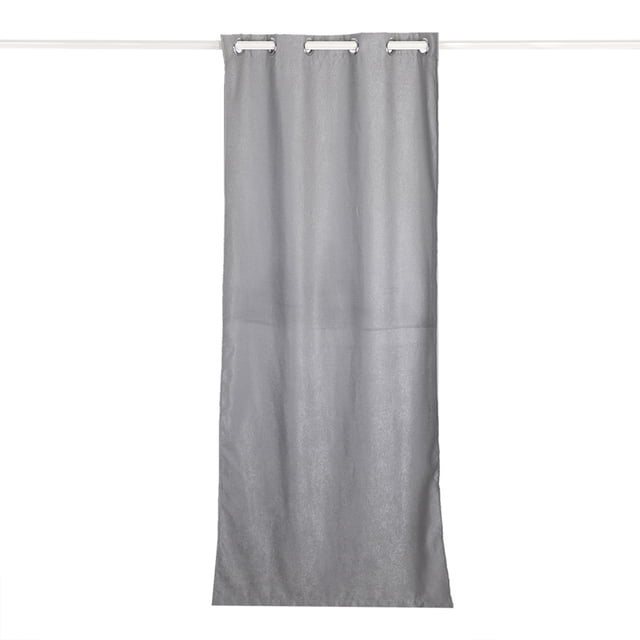 Cortina de ventana con forro opaco para puerta sólida, decoración de baño y sala de estar, color gris