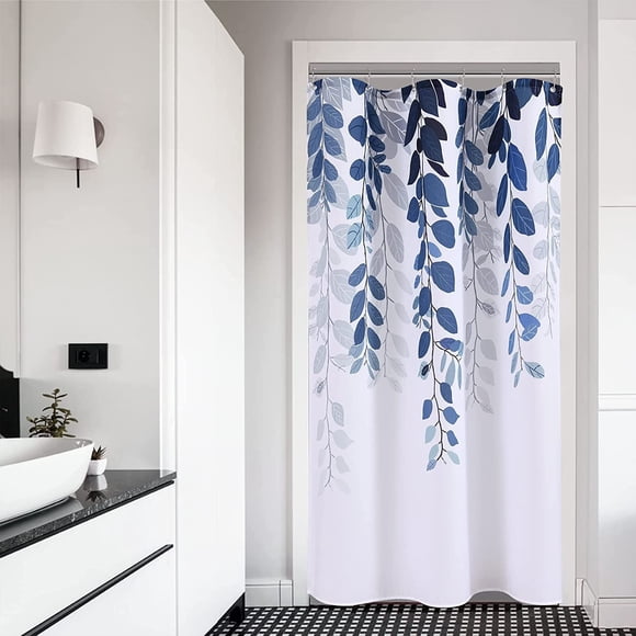 Stall Shower Curtain Small Blue Eucalyptus Shower Curtain for Bathroom Floral Watercolor Leaves Shower Curtain Botanical Shower Curtain Natural Shower Curtain Country Style Vine Bathroom Decor 36x72
