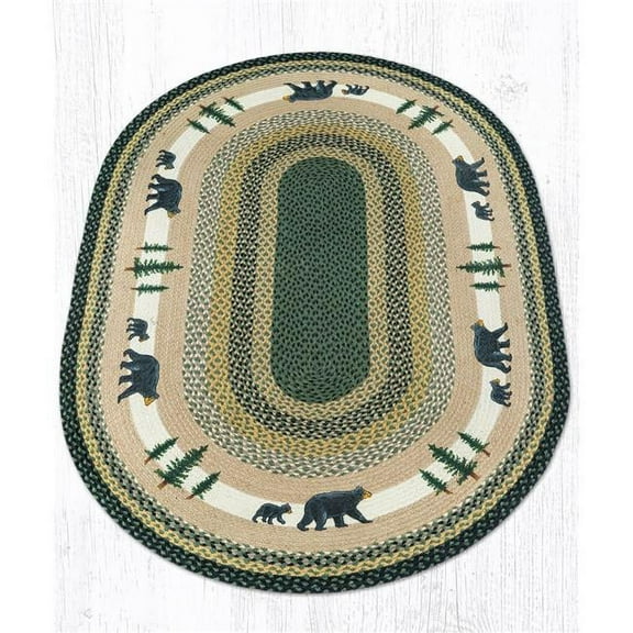 Capitol Importing 88-46-116BT 4 x 6 ft. Jute Oval Bear Timbers Patch
