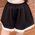 thumbnail image 5 of REALiKUN Women's Summer Casual Shorts, Lace Trim Wide Leg Pleated Loose Shorts with Elastic Waist - Soft & Comfy, 5 of 5