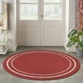 thumbnail image 6 of Nourison Essentials Indoor/Outdoor Brick/Ivory 4' x round Area Rug, (4 Round), 6 of 11