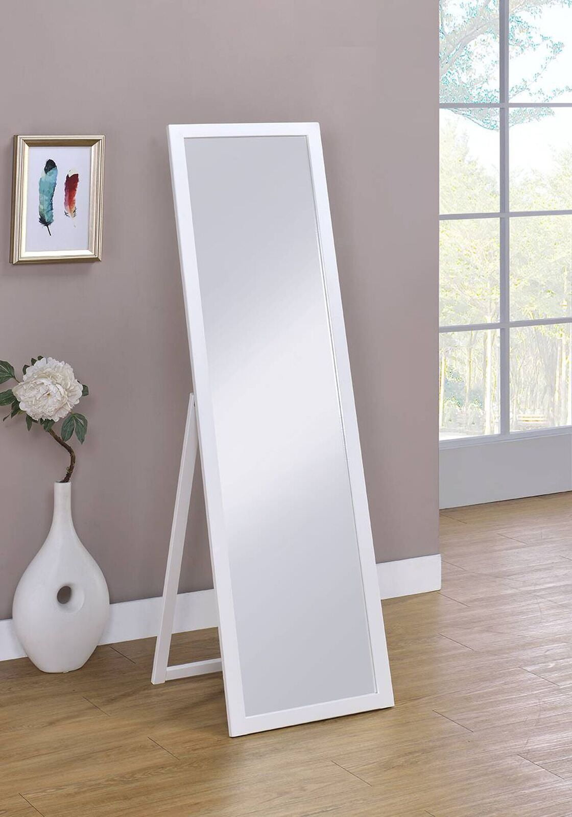 tall white standing mirror