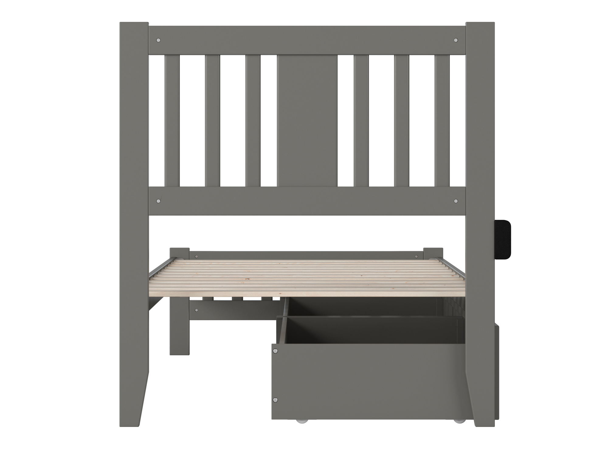 AFI Tahoe Twin Wood Platform Bed with Headboard Footboard & 2 Storage Drawers, Grey