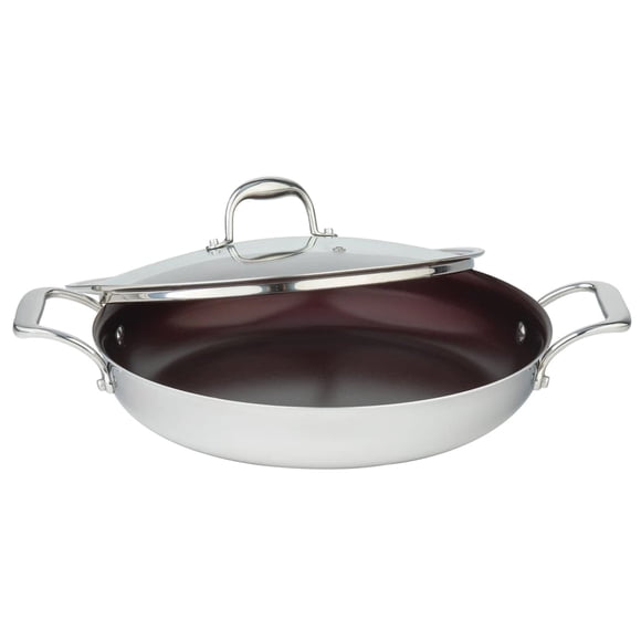 Meyer Supersteel Stainless Steel 28cm/11" Everyday Pan Non Stick Skillet with cover, Made in Canada