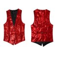 thumbnail image 4 of Daznico Reversible Sequin Glitter Vest for Sparkling Party Wear Shiny Metallic Double Clubwear Night Out,Mardi Gras Clothing,M, 4 of 4