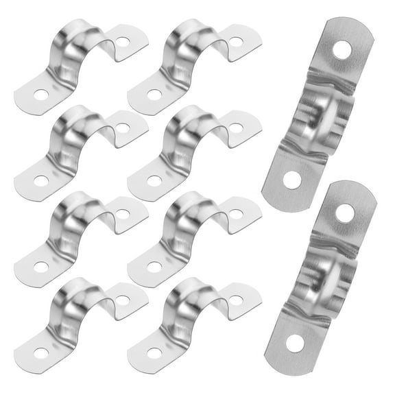 Raindrops 10pcs U Tube Strap Clamps Pipe Straps Pipe Clamp Stainless Steel Pipe Wall Strap Clamps U Shape Bracket Clamp Strap For Fixing Pipe Or Cable
