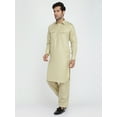 thumbnail image 4 of Mens Indian Pakistani Bollywood Designer Cotton Linen Pathani Suit Salwar Sets, 4 of 5