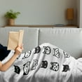 thumbnail image 3 of Cat Lover Soft Flannel Fleece Throw Blanket, Cartoon Style Pattern of Cat Heads Art Illustration in Black and White Feline, Cozy Plush for Indoor and Outdoor Use, 50" x 60", Black White, by Ambesonne, 3 of 5