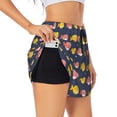 thumbnail image 2 of Bixox Women's Cute Puffer Fish pattern 2 in 1 Running Shorts - Lightweight Athletic Workout Gym Yoga Shorts Liner with Pockets - Large, 2 of 7