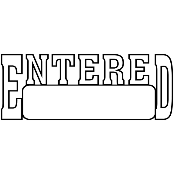 Entered with Box Stock Stamp | Pre-Inked Xstamper