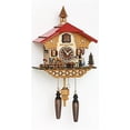 thumbnail image 2 of Quartz Cuckoo Clock Black Forest house with moving Black Forest woman and mill wheel, with music TU 4215 QM, 2 of 4