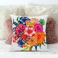 thumbnail image 3 of Amrita Sen Friendship Bouquet Indoor/Outdoor Pillow with Removable Cover in White Orange Pink Indigo16x16, 3 of 5