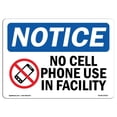 thumbnail image 1 of SignMission OS-NS-A-1218-L-14415 12 x 18 in. OSHA Notice Sign - No Cell Phone Use in Facility, 1 of 1
